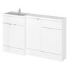 Hudson Reed Fusion 1500mm Gloss White Combination Unit (600 Vanity, 400 Base Unit + 500 WC Unit) profile small image view 1 