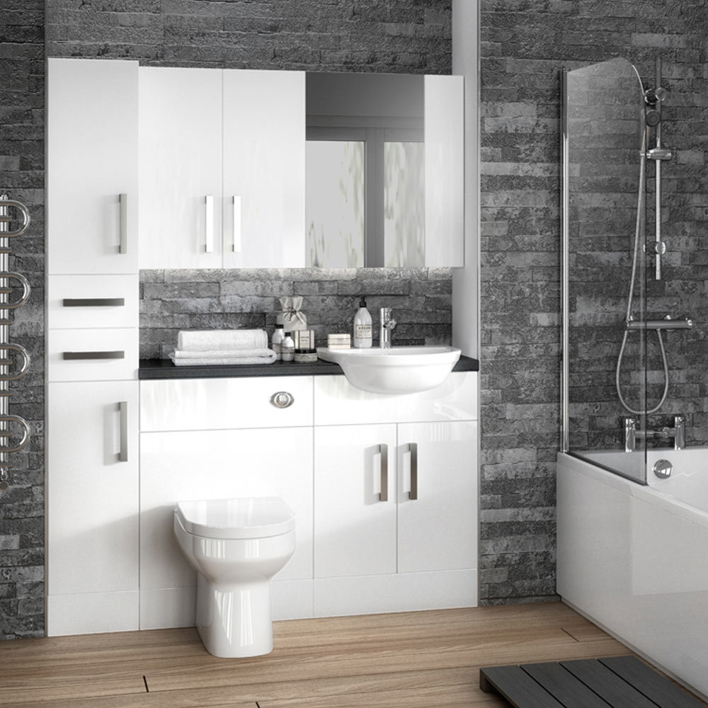 White Gloss Modern Fitted Bathroom Furniture | 8 Contemporary Bathroom Ideas