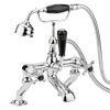 Hudson Reed Topaz Black Deck Mounted Bath Shower Mixer Tap + Shower Kit profile small image view 1 