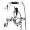 Hudson Reed Topaz Black Wall Mounted Bath Shower Mixer Tap + Shower Kit profile small image view 1 