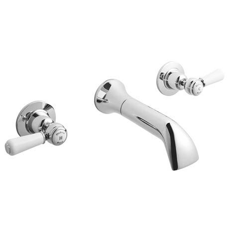 Hudson Reed Topaz Lever Wall Mounted Bath Spout + Stop Taps BC309DL