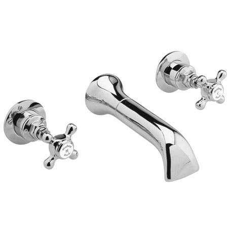 Hudson Reed Topaz Wall Mounted Bath Spout and Stop Taps - Chrome - BC309