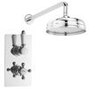 Hudson Reed Traditional Twin Concealed Thermostatic Shower Valve + 8" Fixed Head profile small image view 1 