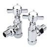 Hudson Reed Victorian Chrome Crosshead Radiator Valves - Angled - HT336 profile small image view 2 