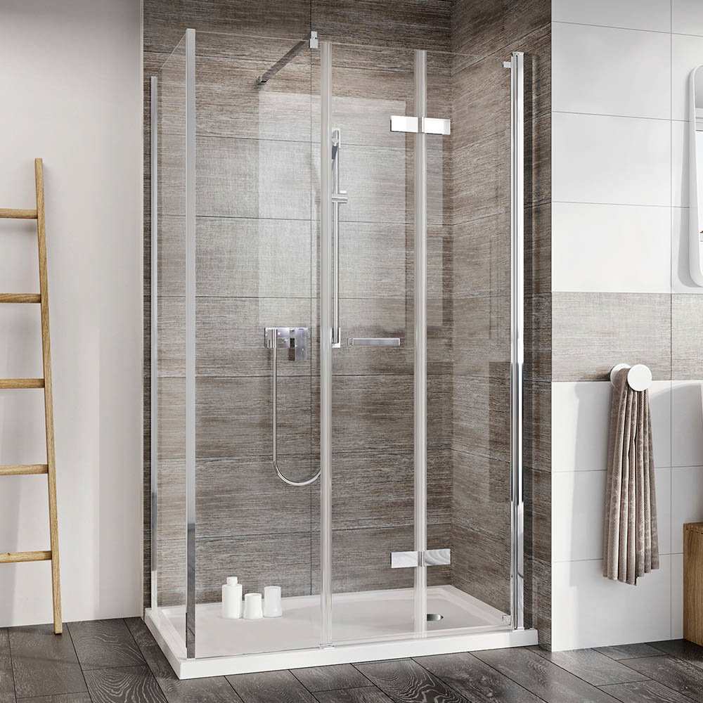 Roman Innov8 Corner Bi-Fold Shower Door with In-Line Panel