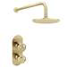 Arezzo Brushed Brass Industrial Style Shower System with Concealed Valve + Head profile small image view 7 