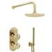 Arezzo Brushed Brass Industrial Style Shower System with Concealed Valve, Head + Handset profile small image view 7 