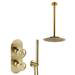 Arezzo Brushed Brass Industrial Style Shower System with Concealed Valve, Handset + Ceiling Mounted Head profile small image view 5 