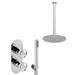 Arezzo Chrome Industrial Style Shower System with Concealed Valve, Handset + Ceiling Mounted Head profile small image view 6 
