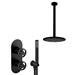 Arezzo Matt Black Industrial Style Shower System with Valve, Handset + Ceiling Mounted Head profile small image view 5 