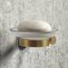 Arezzo Industrial Style Brushed Brass Round Soap Dish & Holder profile small image view 3 