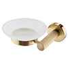 Arezzo Industrial Style Brushed Brass Round Soap Dish & Holder profile small image view 1 