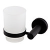 Arezzo Industrial Style Matt Black Round Frosted Glass Tumbler & Holder profile small image view 1 