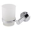 Arezzo Industrial Style Chrome Round Frosted Glass Tumbler & Holder profile small image view 1 