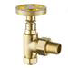 Arezzo Brushed Brass Industrial Style Angled Radiator Valves profile small image view 2 