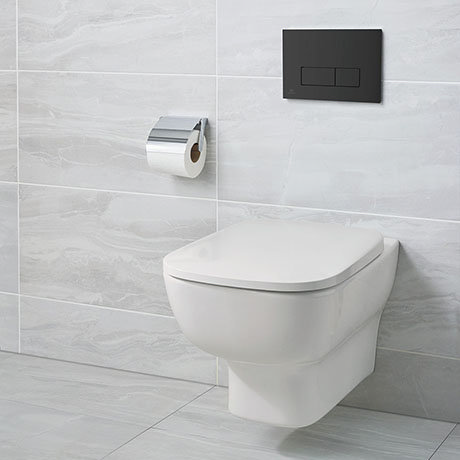 Ideal Standard Studio Echo Toilet + Concealed WC Cistern with Wall Hung Frame (Black Flush Plate)