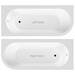 J-Shaped 1700mm Single Ended Bath + Curved Panel profile small image view 2 