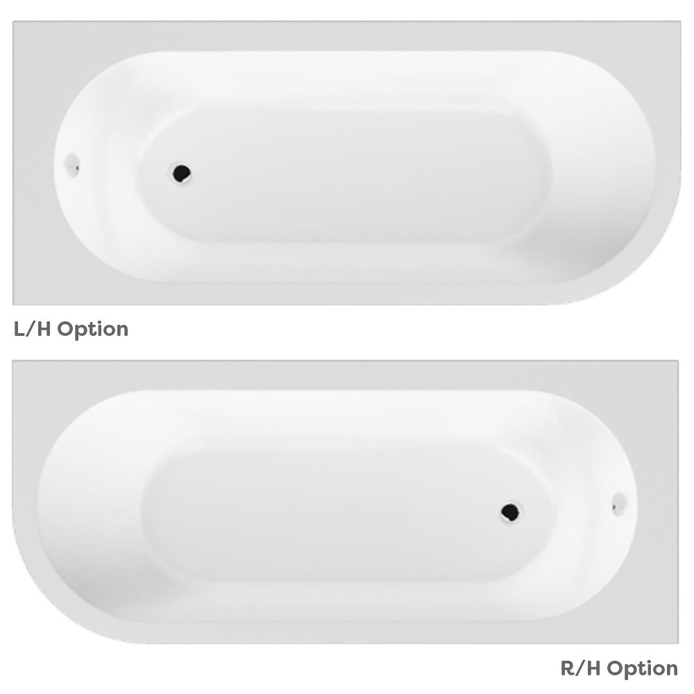 J Shaped Shower Bath 1700mm Victorian Plumbing