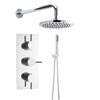Hudson Reed Quest Triple Thermostatic Valve with Round Shower Head + Handset profile small image view 1 