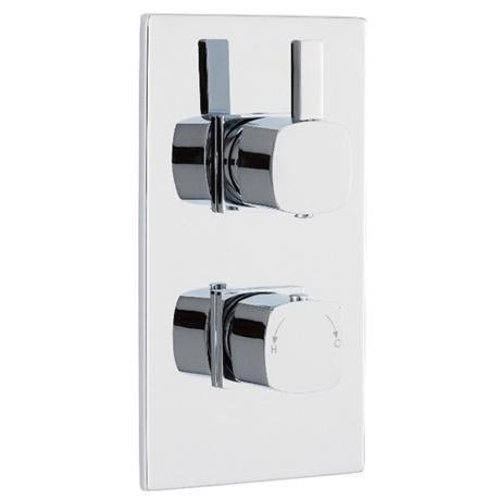 Soft Square Twin Concealed Thermostatic Shower Valve - Chrome - JTY362 ...