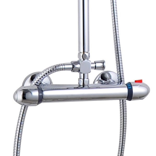 Juno Round Thermostatic Bar Shower Valve & Riser Kit at Victorian