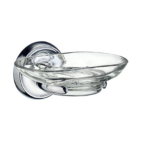 Smedbo Villa Glass Soap Dish & Holder - Polished Chrome - K242