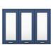 Keswick Blue 900mm Traditional Wall Hung 3 Door Mirror Cabinet profile small image view 3 