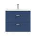 Keswick Blue 620mm Traditional Wall Hung 2 Drawer Vanity Unit profile small image view 4 