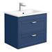 Keswick Blue Wall Hung 2-Drawer Vanity Unit + Toilet Package profile small image view 2 