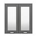 Keswick Grey 600mm Traditional Wall Hung 2 Door Mirror Cabinet profile small image view 3 