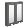 Keswick Grey 600mm Traditional Wall Hung 2 Door Mirror Cabinet Small Image