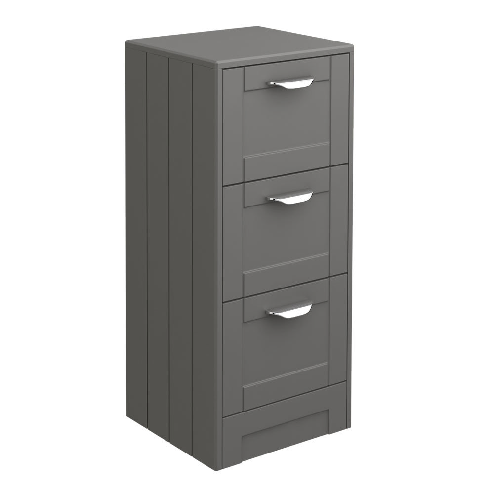 Keswick Grey 350mm Traditional 3 Drawer Storage Unit Victorian Plumbing Uk