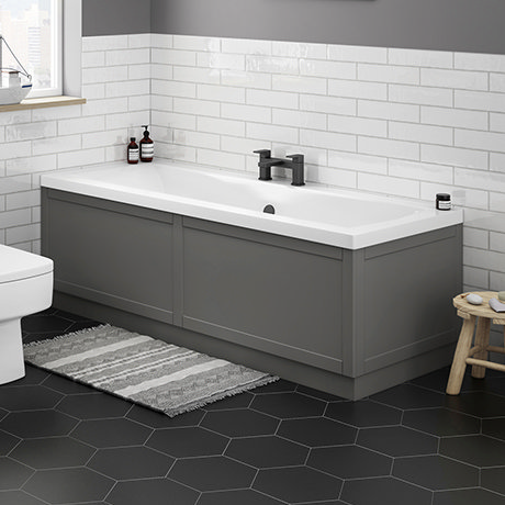 Keswick Grey 1700 x 700 Double Ended Bath Inc. Front + End Panels