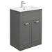 Keswick Grey 620mm Sink Vanity Unit + Toilet Package profile small image view 2 