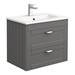 Keswick Grey Wall Hung 2-Drawer Vanity Unit + Toilet Package profile small image view 2 