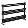 Keswick 1000 x 612 Cast Iron Style Traditional Anthracite Towel Rail profile small image view 1 