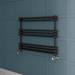 Keswick 800 x 612 Cast Iron Style Traditional Anthracite Towel Rail profile small image view 2 