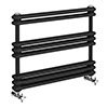 Keswick 800 x 612 Cast Iron Style Traditional Anthracite Towel Rail profile small image view 1 