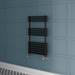 Keswick 500 x 832 Cast Iron Style Traditional Anthracite Towel Rail profile small image view 2 