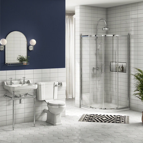 Keswick Traditional En Suite Bathroom Suite (800 x 800mm Enclosure)