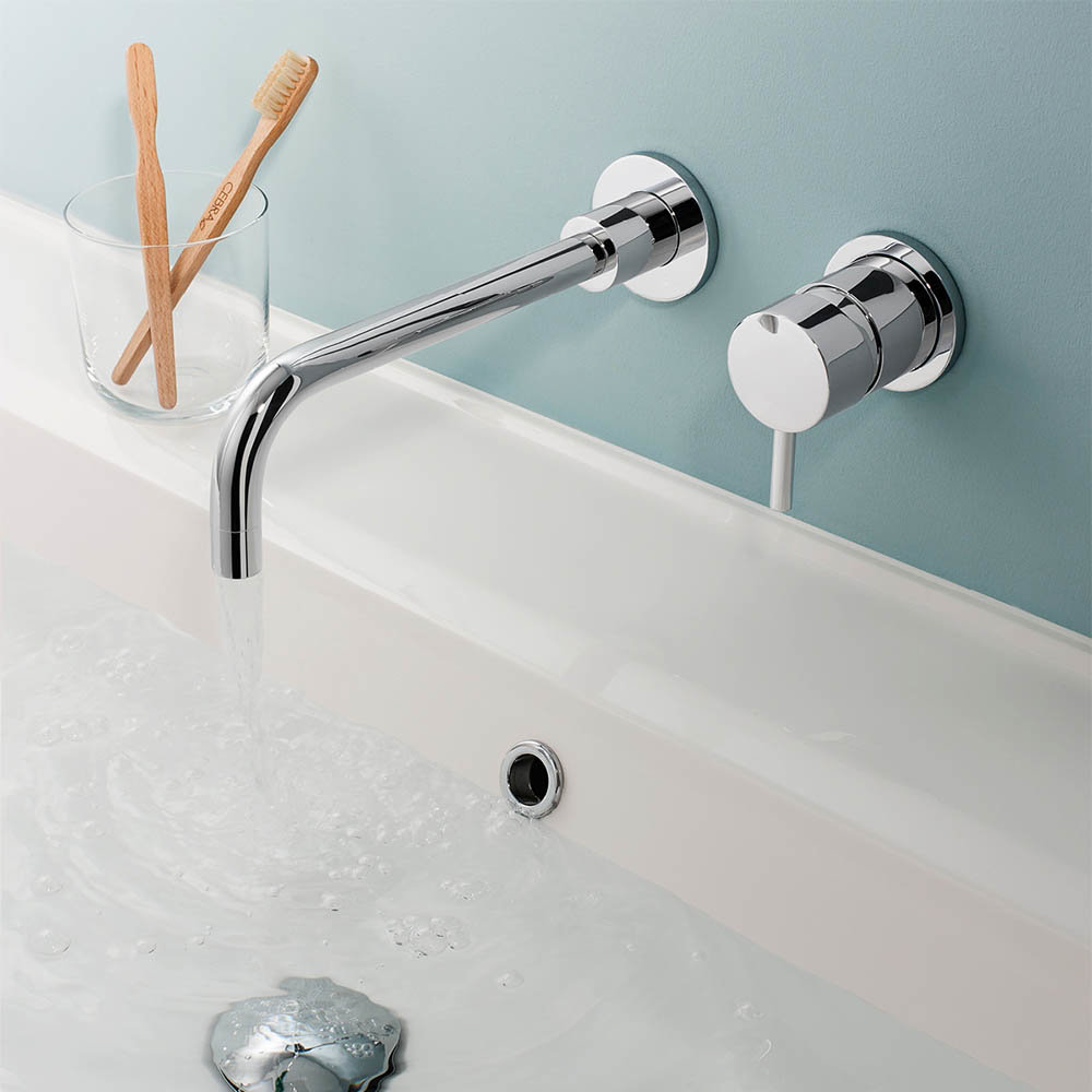 Crosswater Kai Lever Wall Mounted 2 Hole Set Basin Mixer KL120WNC