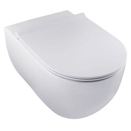 BagnoDesign Koy Matt White Rimless Wall Hung Toilet with Soft Close Seat