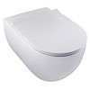 BagnoDesign Koy Matt White Rimless Wall Hung Toilet with Soft Close Seat profile small image view 1 