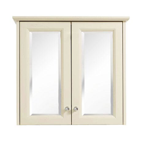 Heritage - Caversham Double Door Mirrored Wall Cabinet with Chrome Handles - Various Colour Options