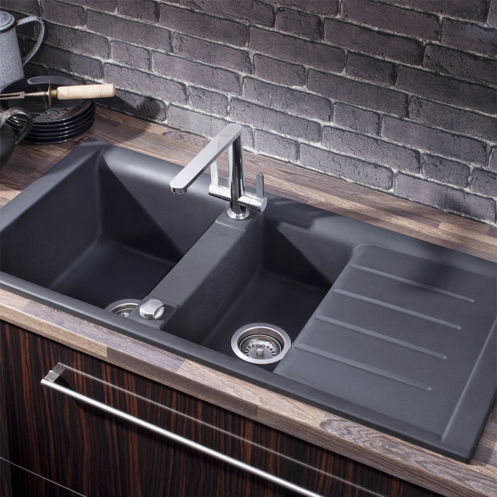 Crosswater - Cucina Tempo 1.5 Bowl Kitchen Sink With Drainer - KS ...