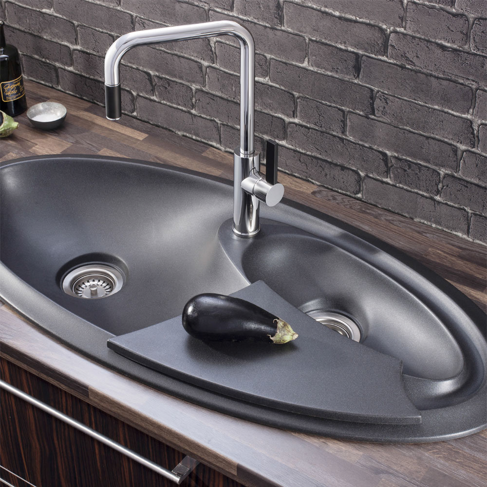 Crosswater Cucina Ovale 1.5 Bowl Kitchen Sink KS_TU11054RB at