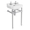 Keswick Traditional Basin & Chrome Wash Stand - 500mm Wide Small Image
