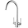 Lincoln Dual Lever Kitchen Sink Mixer Chrome profile small image view 1 