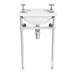 Keswick Traditional 515mm Cloakroom Basin 2TH & Chrome Wash Stand profile small image view 2 