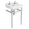 Keswick Traditional Basin & Chrome Wash Stand - 560mm Wide Small Image